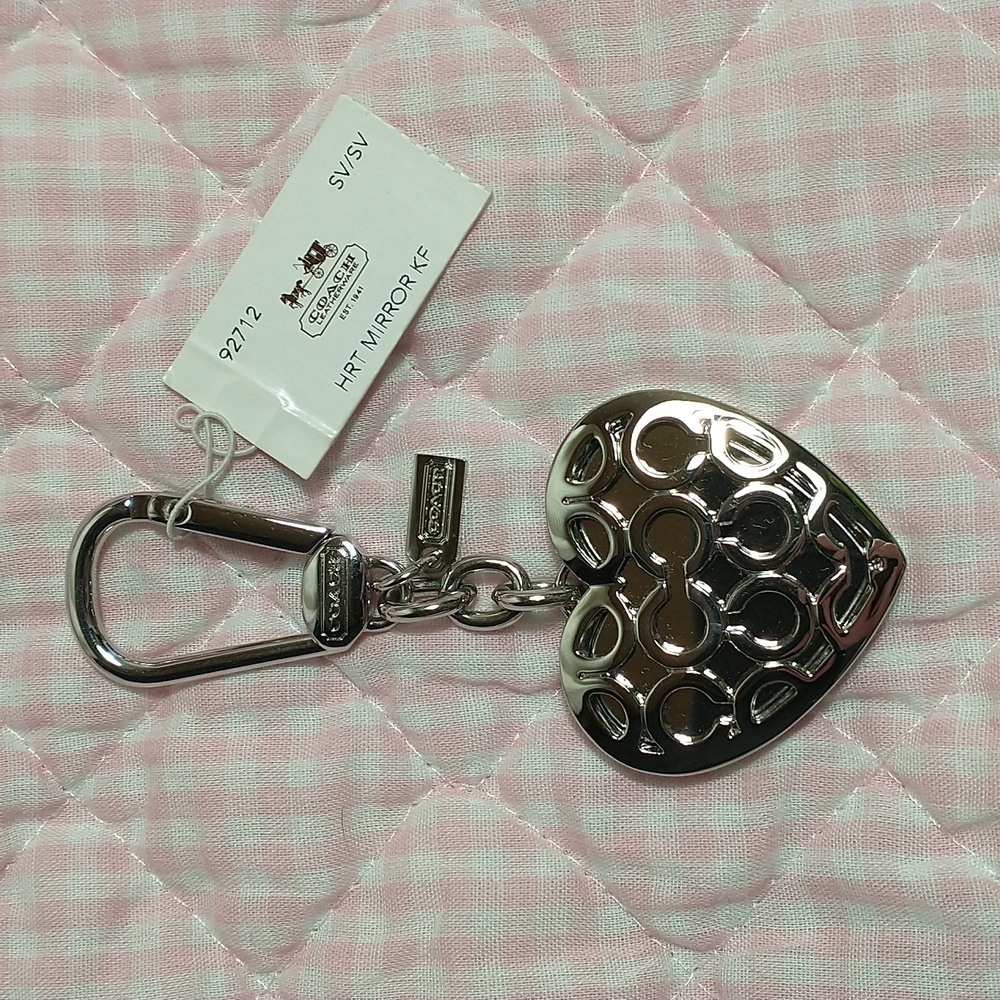 Coach Heart Mirror Keychain / Bag Charm